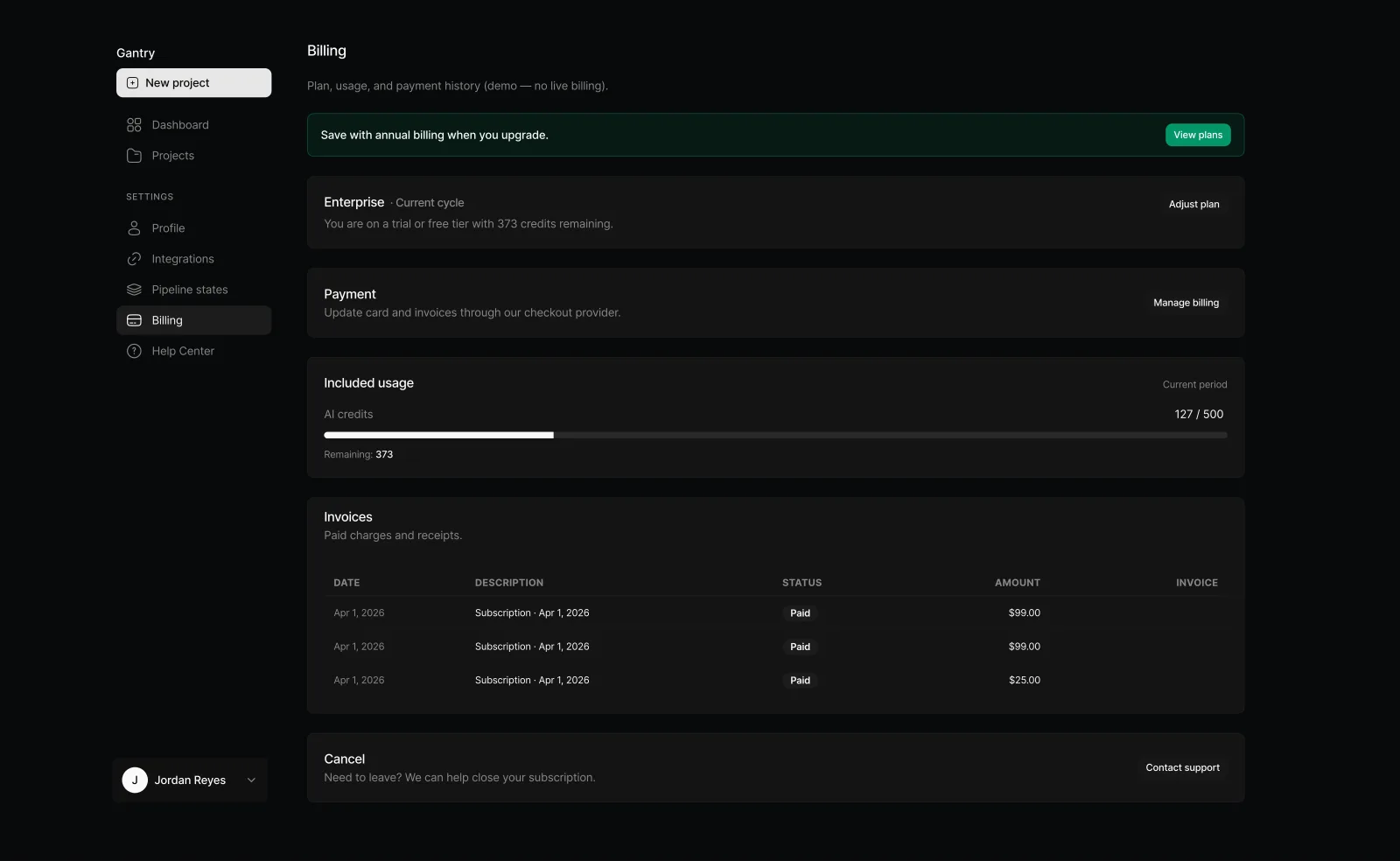Gantry case study, detail 3